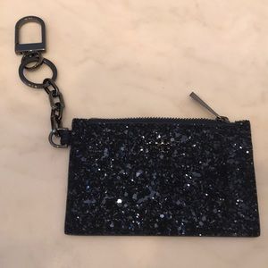 New Tory Burch navy keychain card case